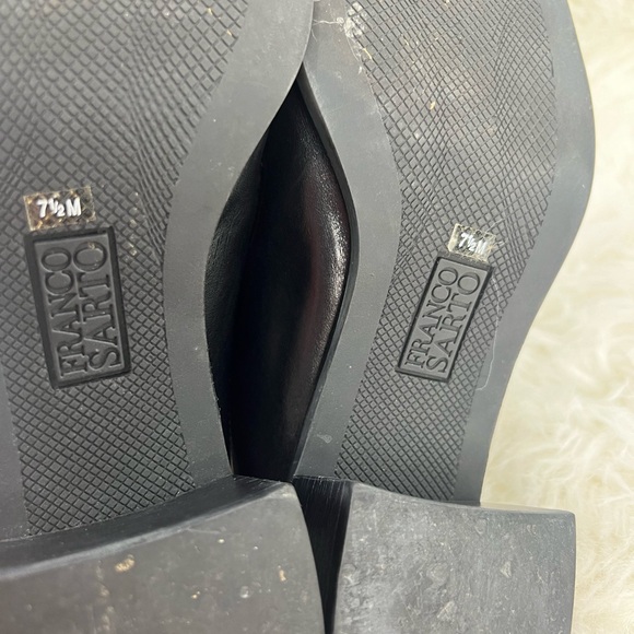 WOMENS BLACK LEATHER FRANCO Sarto MULES CLOGS  Low HEEL SHOES SIZE 7.5 M - Picture 14 of 16